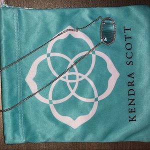 oversized pendant light blue KS necklace -